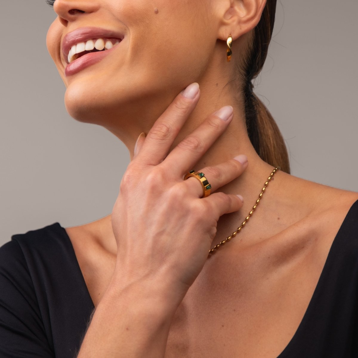 Prestige Cubic Ring 18k Gold Plated