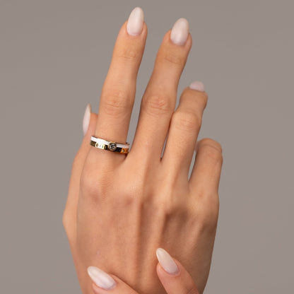 Queen Crystal Stone Ring 18k Gold Plated