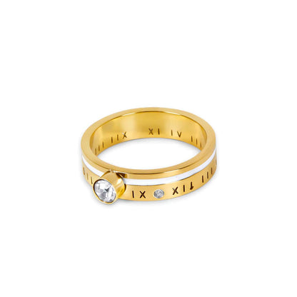 Queen Crystal Stone Ring 18k Gold Plated