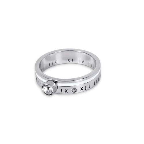Queen Crystal Stone Ring 18k Gold Plated - Silver
