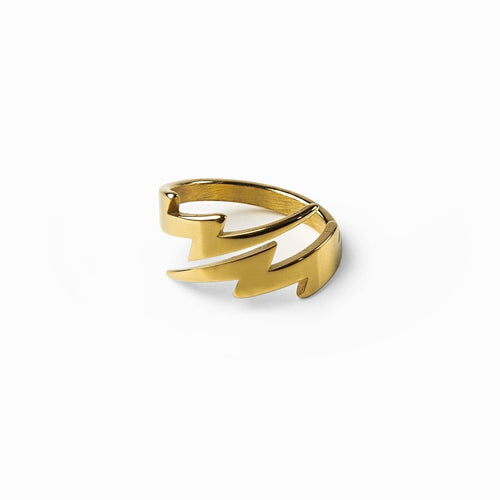 Lightning Bolt Ring 18k Gold Plated