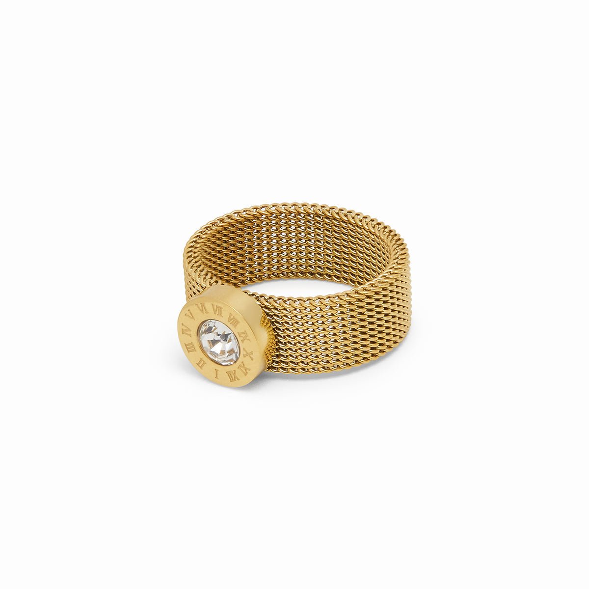 Roman Mesh 18k Gold Plated Ring