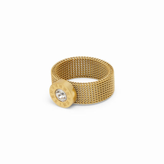 Roman Mesh 18k Gold Plated Ring