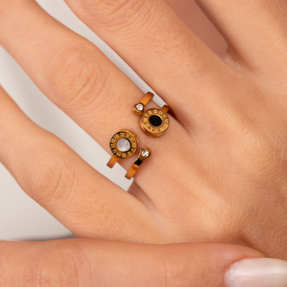 Venice Roman Numeral 18k Gold Plated Ring