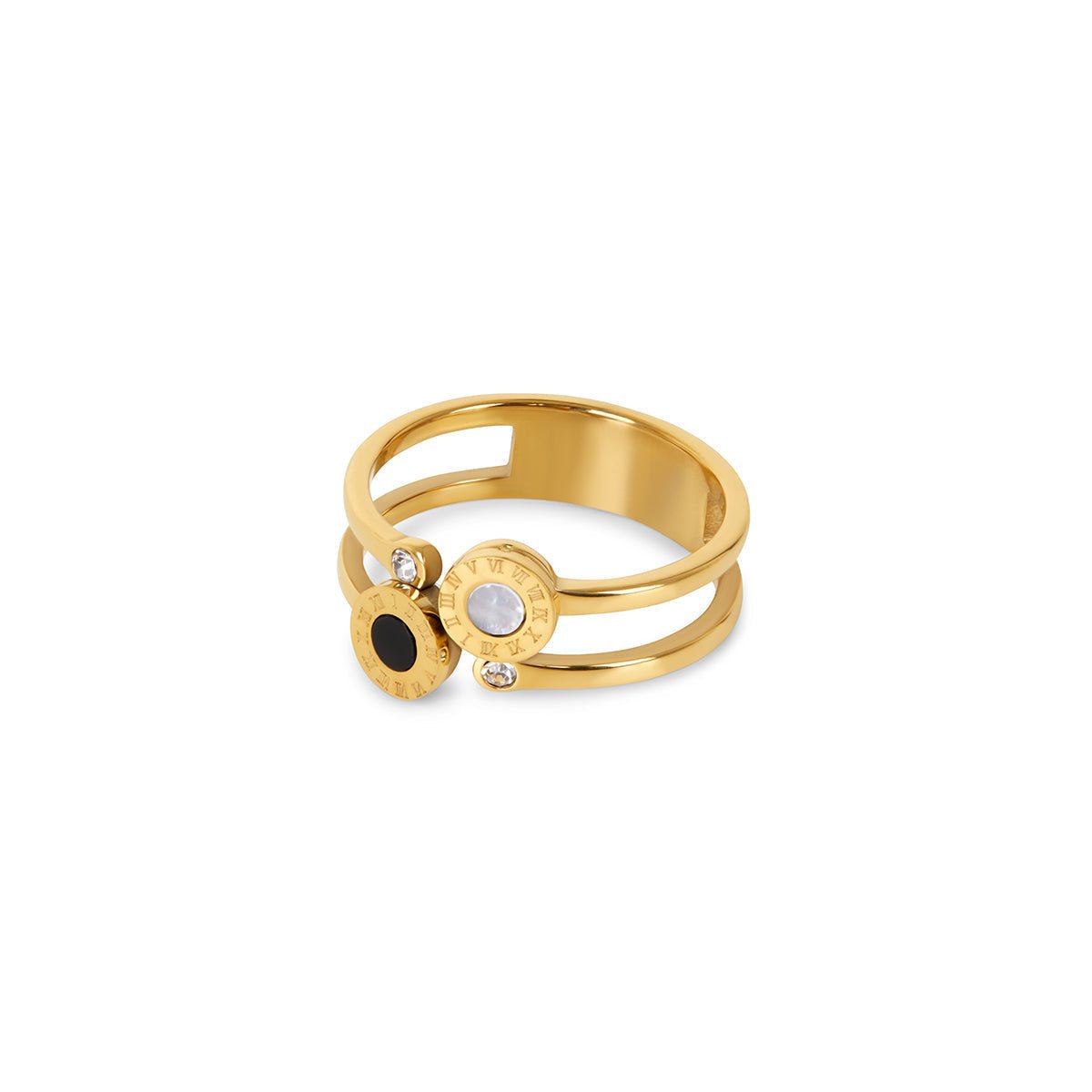 Venice Roman Numeral 18k Gold Plated Ring