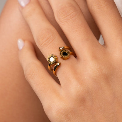 Venice Roman Numeral 18k Gold Plated Ring