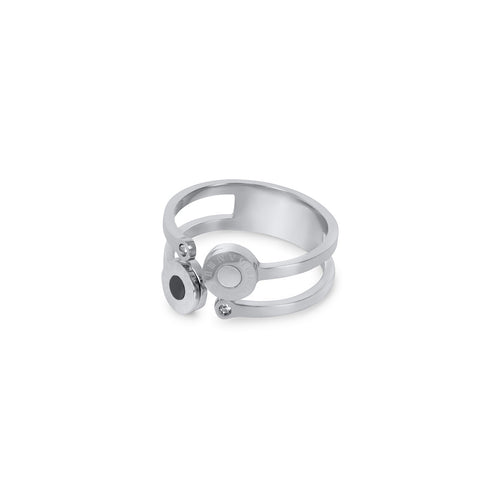 Venice Roman Numeral 18k Gold Plated Ring - Silver