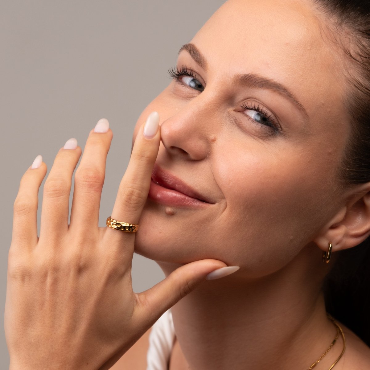 Lunar Texture Ring - 18k Gold Plated