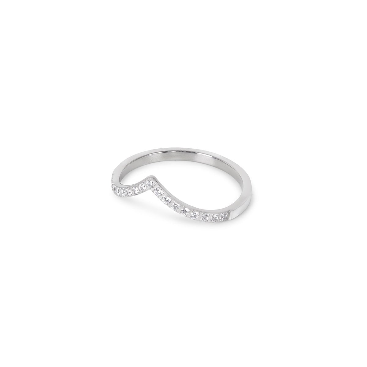 Trinity Zirconia 18k Gold Plated Ring - Silver