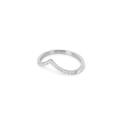 Trinity Zirconia 18k Gold Plated Ring - Silver