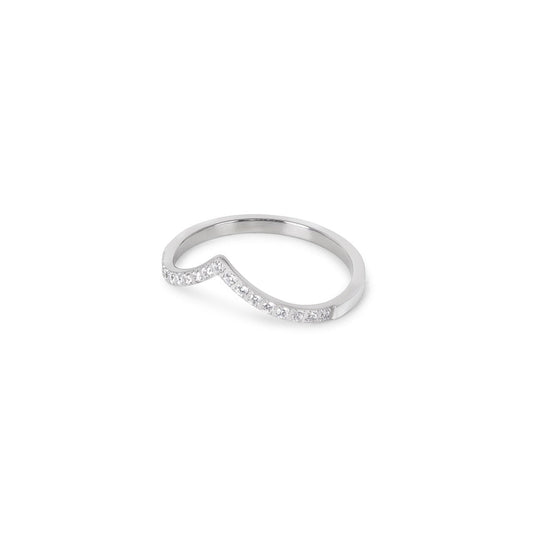 Trinity Zirconia 18k Gold Plated Ring - Silver