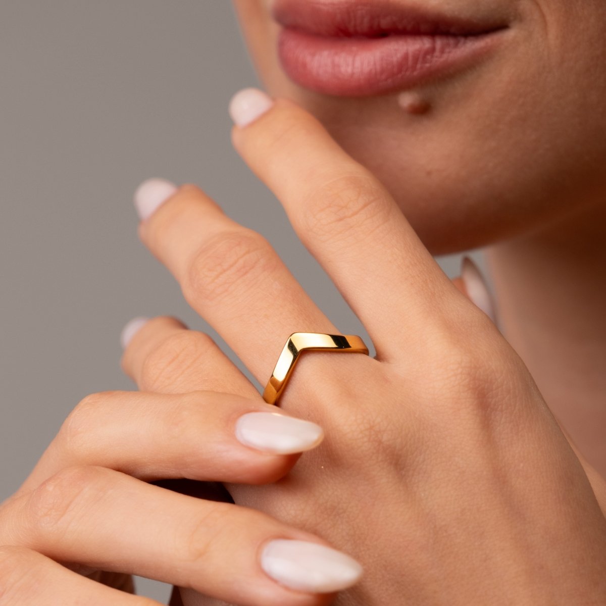 Trinity Smooth 18k Gold Plated Ring
