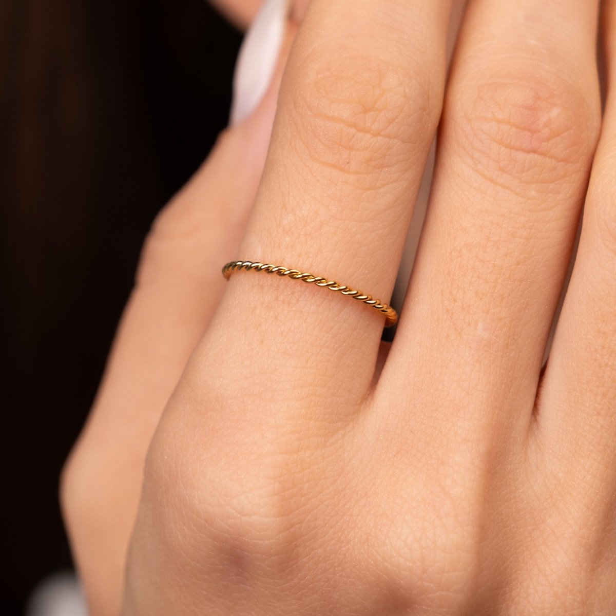 Twist 18k Gold Plated Ring