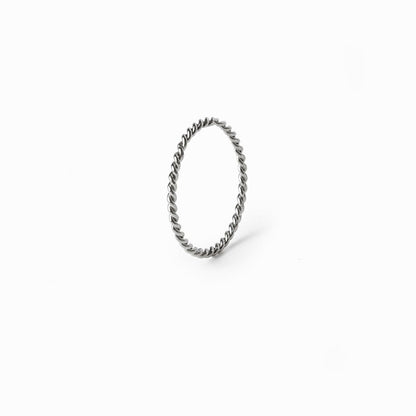 Twist 18k Gold Plated Ring - Silver