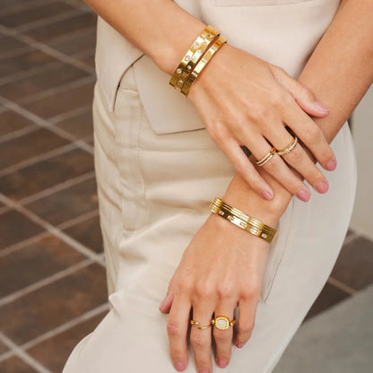 Classic Roman Cuff Bracelet – 18k Gold Plated