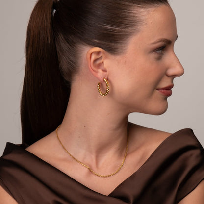 Twist Hoop Earrings – 18k Gold Plated