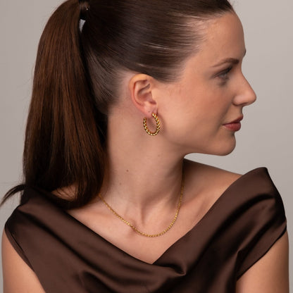 Twist Hoop Earrings 18k Gold Plated