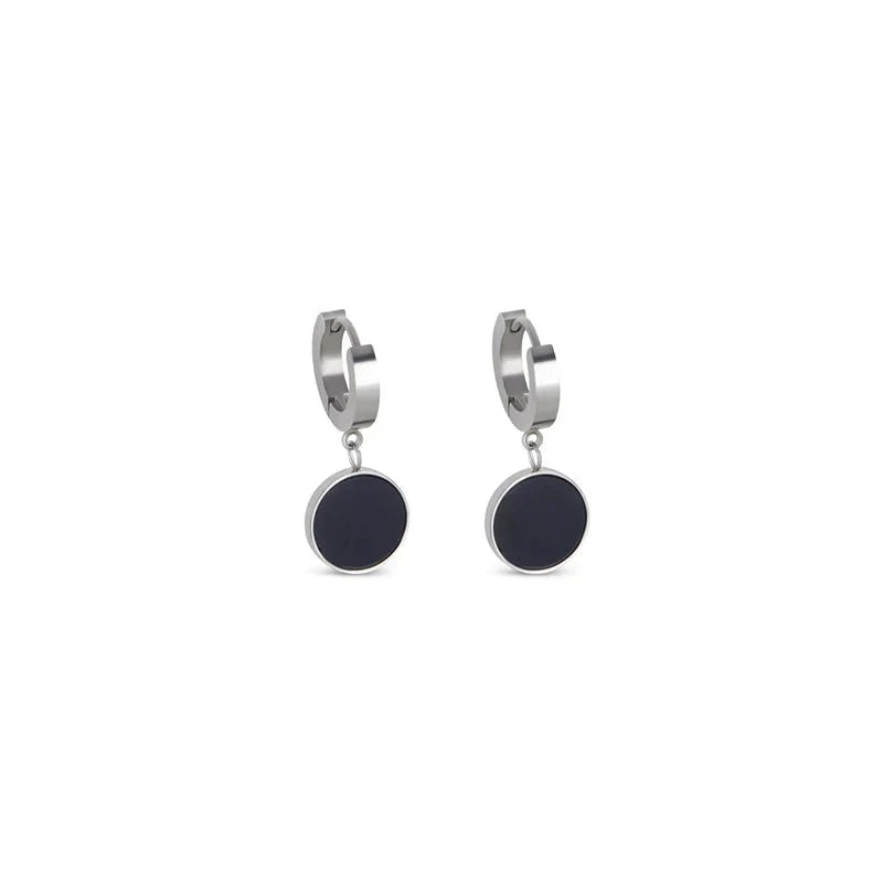 Noir Drop Earrings 18k Gold Plated - Silver