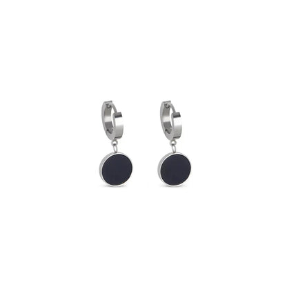 Noir Drop Earrings 18k Gold Plated - Silver