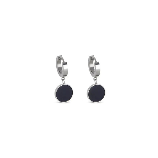 Noir Drop Earrings 18k Gold Plated - Silver